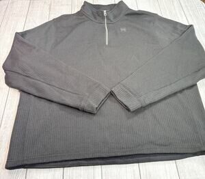 Cinch Men’s Textured Rib Knit Quarter Zip Pullover Sweater Black Size 4XL